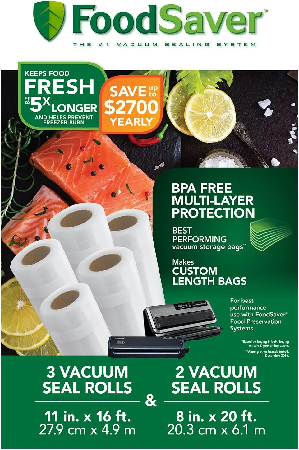 FoodSaver Vacuum Sealer Machine, Bags and Rolls for Airtight Food Storage