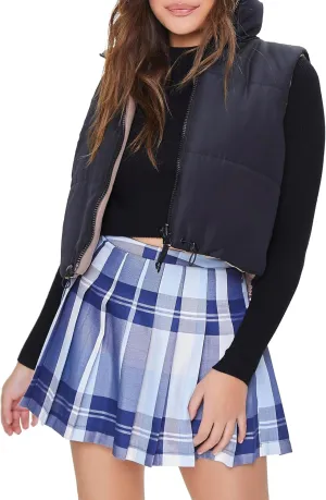 Forever 21 Women's Pleated Plaid Mini Skirt