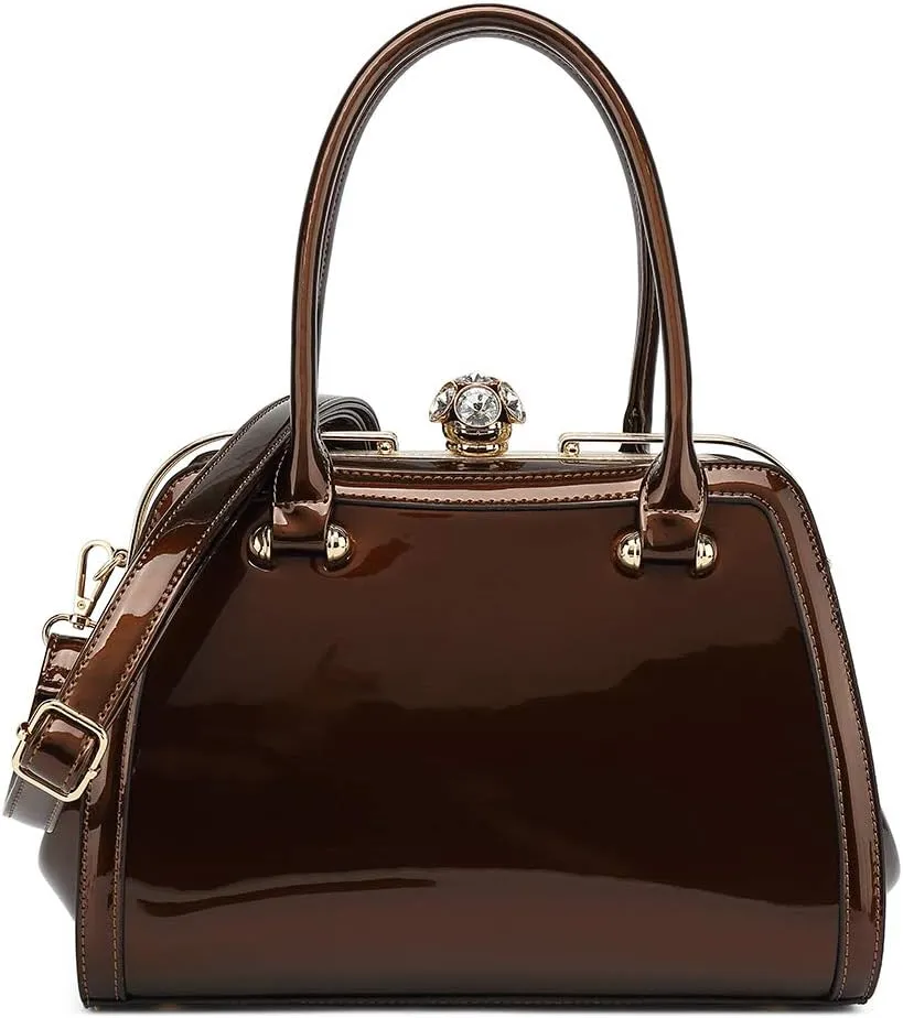 FRAME SATCHEL PATENT LEATHER