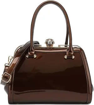 FRAME SATCHEL PATENT LEATHER