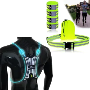 FREEMOVE Spider Illuminated Reflective Vest   Reflective Belt & 4 Reflective Bands-Yellow