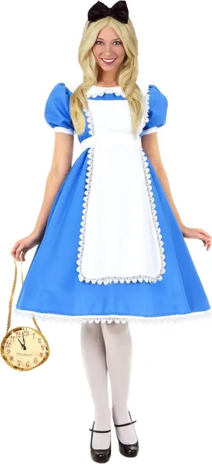 Fun Costumes Women's Supreme Costume Alice in Wonderland Dress, Blue, X-Small
