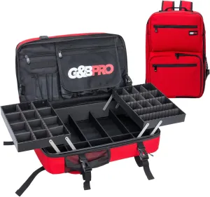 G&BPRO Full Size Backpack with Extending Tray System | All-in-one Mobile Workstation Travel Bag (Red)