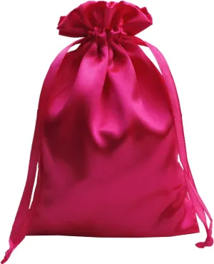 Gbateri 35 PCS 6" x 9" Satin Pouch Wedding Favor Drawstring Bags - Jewelry Pouches - Fabric Gift Candy Bags for Valentine's Day, Birthday (Hot Pink)