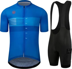 GCRFL Men's Cycling Jersey Sets Road Bike Jersey Riding Shirts Lightweight, Bib Shorts with Pockets Padded
