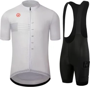 GCRFL Men's Cycling Jersey Sets Road Bike Jersey Riding Shirts Lightweight, Bib Shorts with Pockets Padded