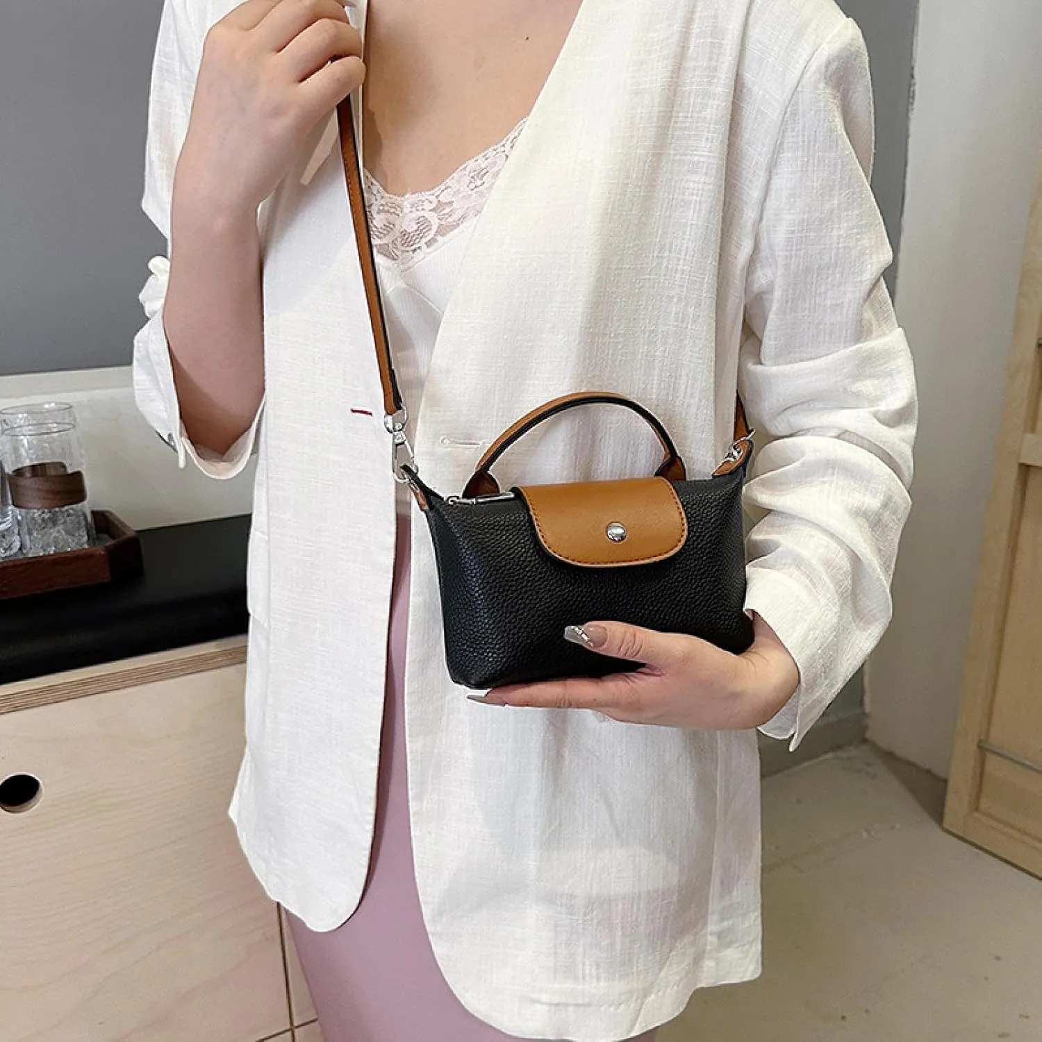 Genuine Leather Bag, First Layer Cowhide, Shoulder Crossbody Bag, Armpit Bag, Mobile Phone Bag