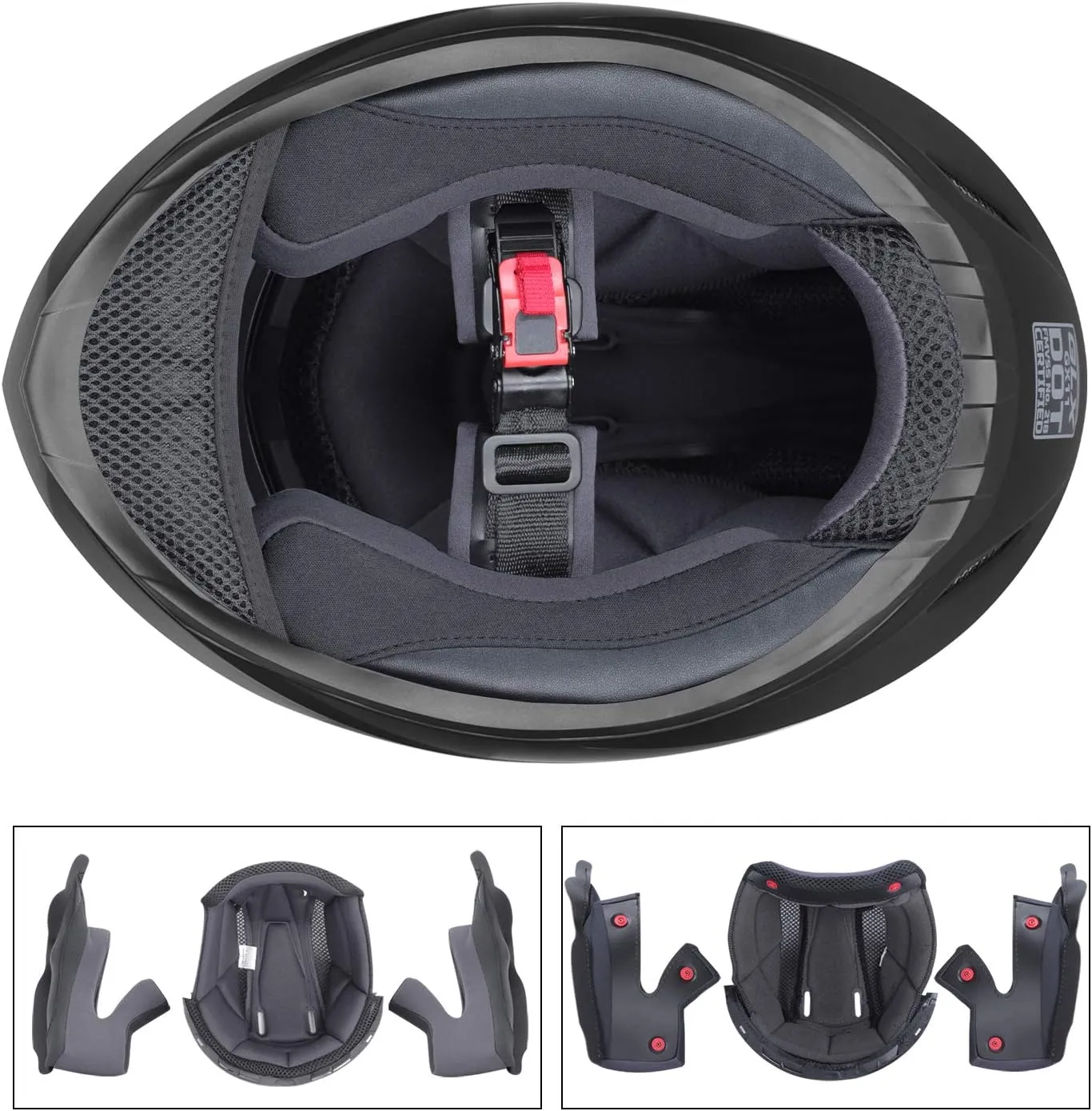 GLX GX11 Compact Motorcycle Helmet - Matte Black, Large - Full Face w/ Tinted Visor, DOT Approved