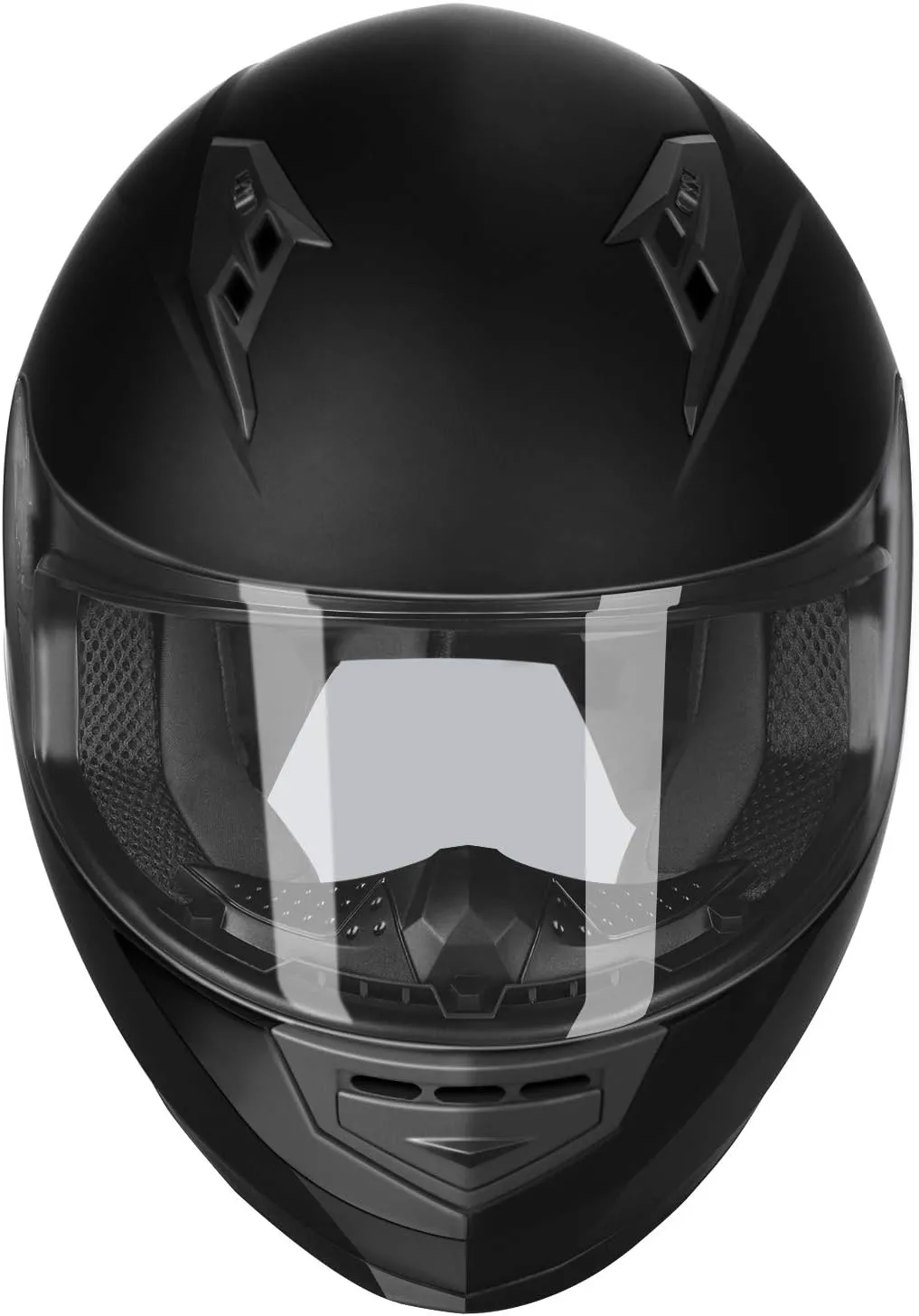 GLX GX11 Compact Motorcycle Helmet - Matte Black, Large - Full Face w/ Tinted Visor, DOT Approved