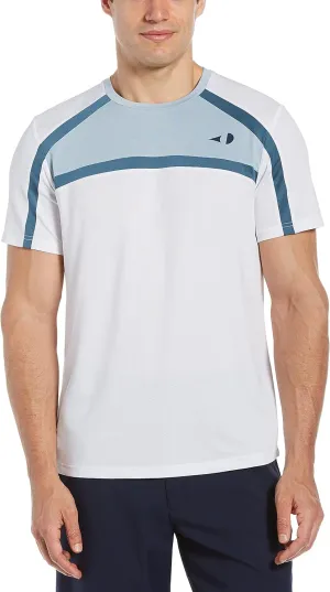 Grand Slam Men's Three-Color Blocked Crew Neck Short Sleeve Tennis Tee Shirt