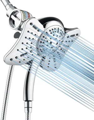 GRICH Filtered Shower Head with Handheld: 2.5GPM Shower Heads with Handheld Spray Combo,2 in 1 Rainfall Shower Head & Handheld Shower Headwith 60 Inch Hose