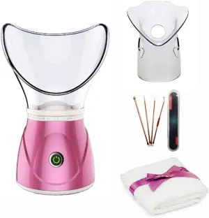 Hann® Facial Steamer with Acne Removal Kit, Professional Sinus Steam Inhaler Face Skin Moisturizer Facial Mask Spa with Aromatherapy Diffuser (Classic type Acne Removal Kit, Pink)