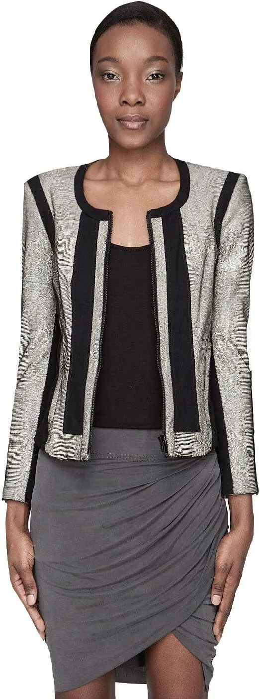 Helmut Lang Rift Stretched Leather Women's Jacket S Carbon