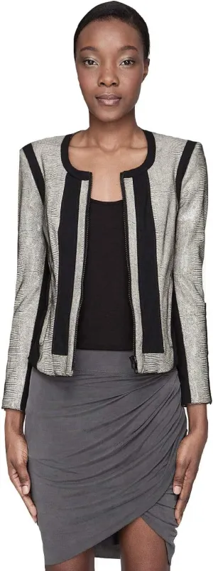 Helmut Lang Rift Stretched Leather Women's Jacket S Carbon