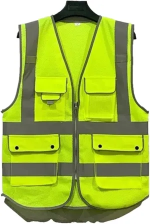 Hi Vis Vests, Reflective Safety Vest High Visibility Breathable Workwear Security Work Reflective Safety Vest