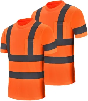 Hi-Vis Work Shirts - Men's High Visibility Safety T-Shirt for Construction