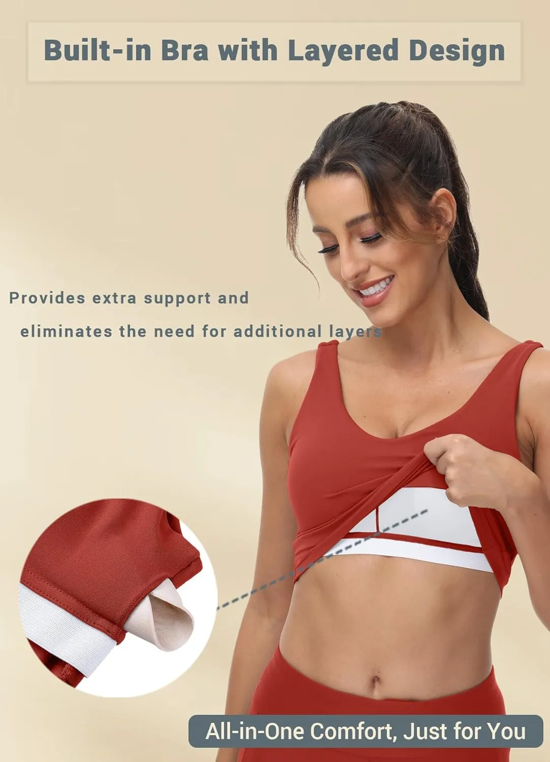 High Neck Sports Bra for Women Longline Full Coverage Sports Bras Medium Impact Padded Workout Crop Tops for Yoga Gym