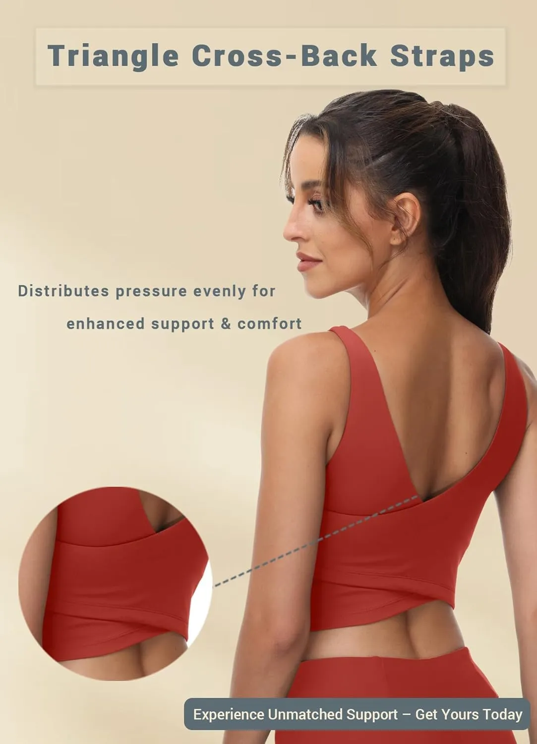 High Neck Sports Bra for Women Longline Full Coverage Sports Bras Medium Impact Padded Workout Crop Tops for Yoga Gym