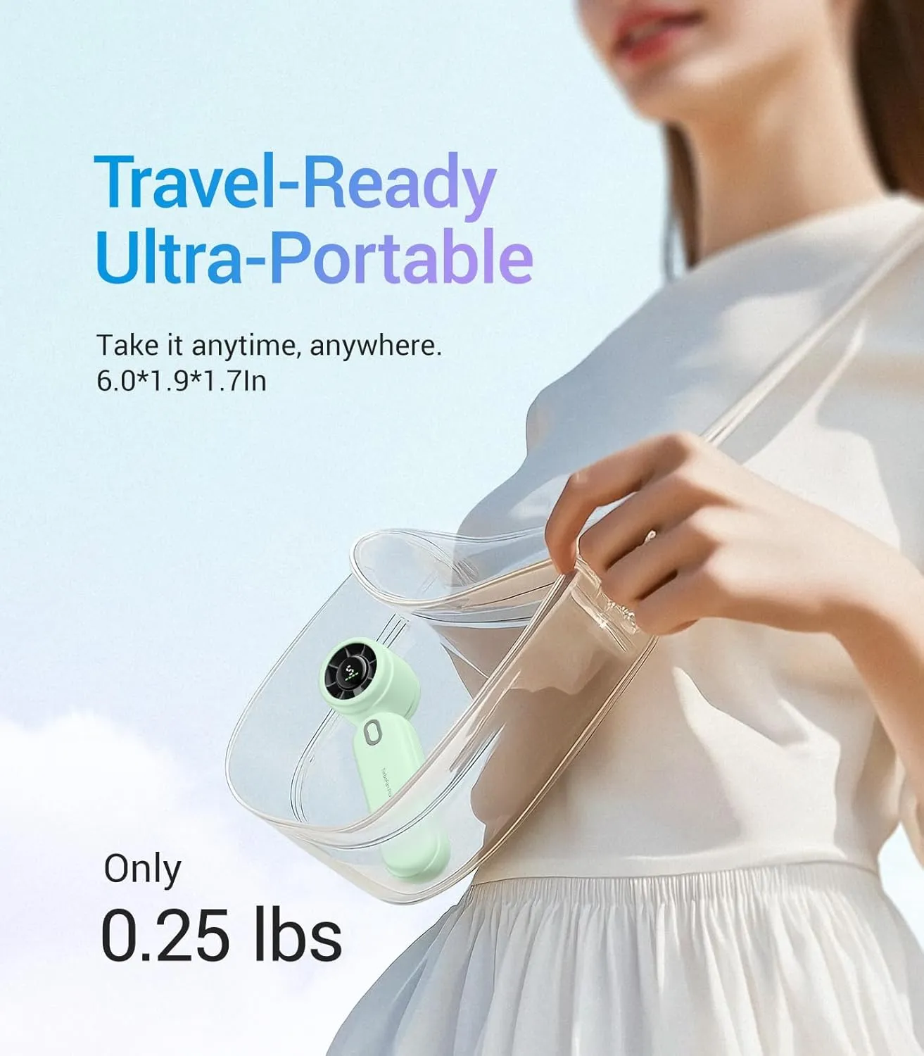 High-Speed Portable Handheld Turbo Fan, USB Rechargeable Battery Powered, Small Portable Pocket Fan for Travel, Outdoor, Home, Office, Concerts, Lash, Gift for Women(Green)