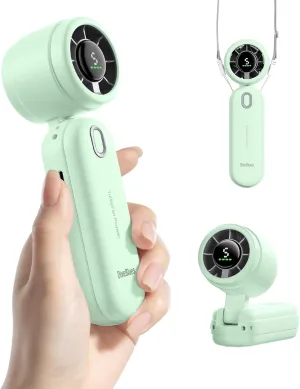 High-Speed Portable Handheld Turbo Fan, USB Rechargeable Battery Powered, Small Portable Pocket Fan for Travel, Outdoor, Home, Office, Concerts, Lash, Gift for Women(Green)