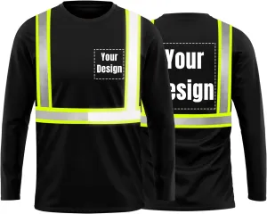 High Visibility Reflective Safety Shirts Customize Logo With Reflective Strips Hi Vis Long Sleeve Protective Workwear