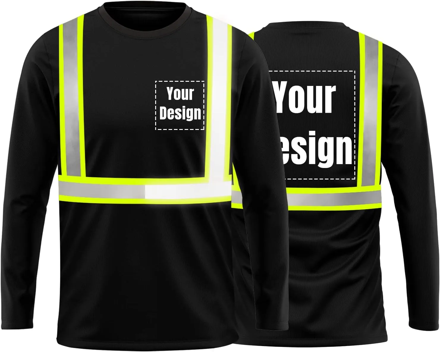 High Visibility Reflective Safety Shirts Customize Logo With Reflective Strips Hi Vis Long Sleeve Protective Workwear