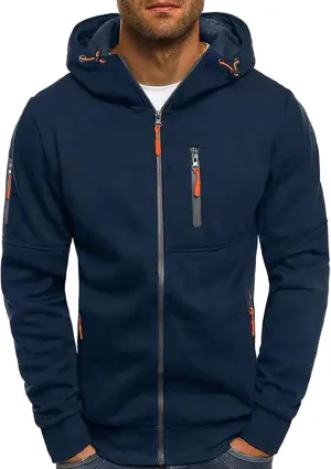 Hoodies For Men Zip Up Lined Fleece Shirt Sweat Men Hoodie Big and Tall Sweatshirt Casual Fashion Jackets Zip Up