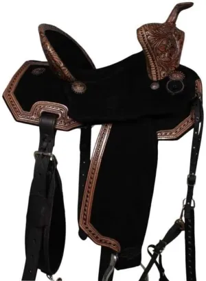 Horse Saddles Barrel Racing Western Wooden Tree Handmade Premium Leather Comfort Horses Trail Equestrian Tooled Carved Horse Saddle Riding Size: 10-18 inches Seat, KA15
