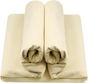 HOTGODEN Medium Weight 100% Cotton Muslin Fabric: 63 inch x 5 Yards Unbleached Muslin Linen Fabric Material for Sewing Material Apparel Cloth