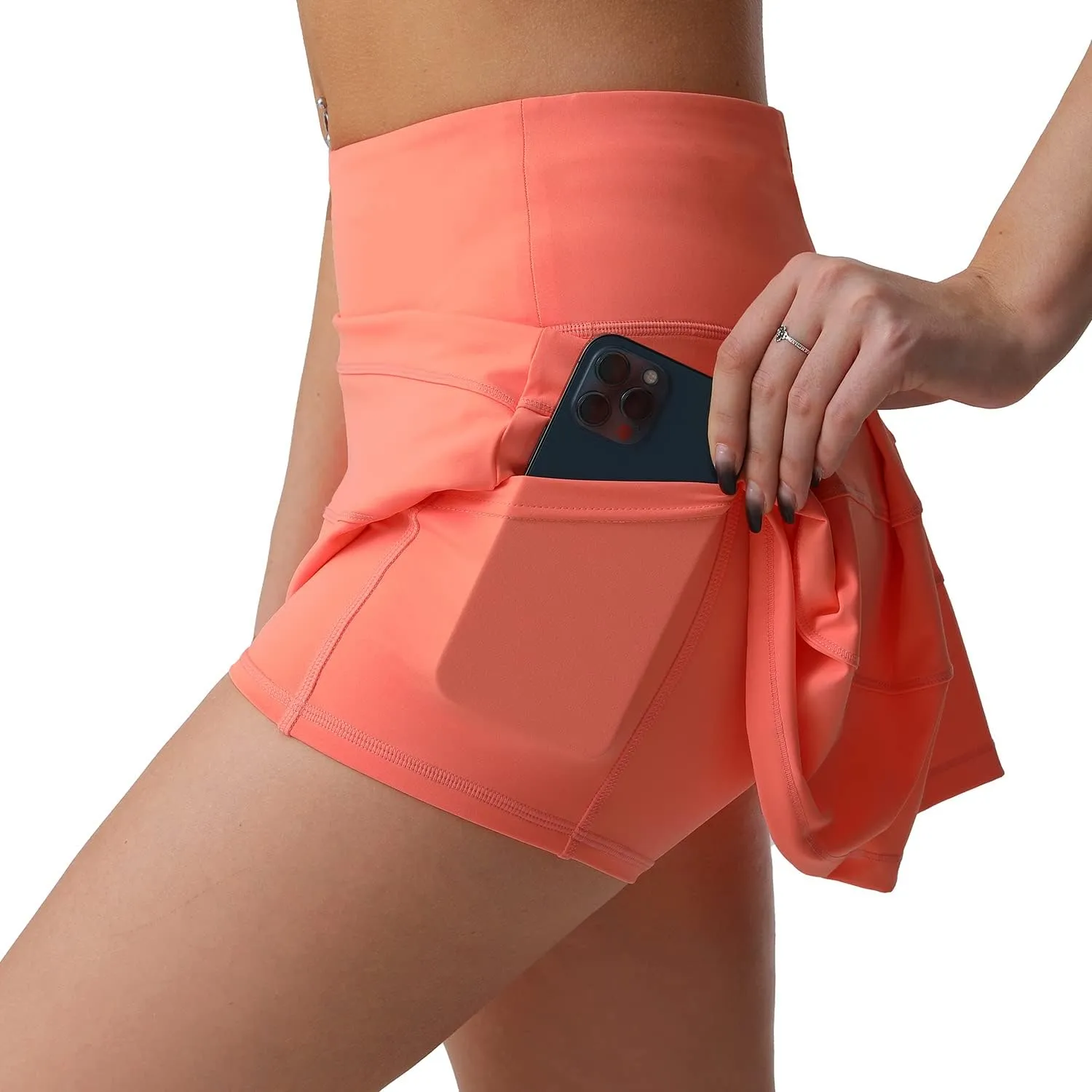 Husnainna High Waisted Pleated Tennis Skirt with Pockets Athletic Golf Skorts for Women Casual Workout Built-in Shorts