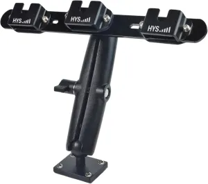 HYS Heavy Duty Tablet Mount for Truck & Vehicle, Drill Base Walkie Talkie/Handheld Mic Holder with Aluminum Arm for CB, VHF/UHF & GMRS Radios, Handheld CB Radio Mount with Belt Clip/Round Knob