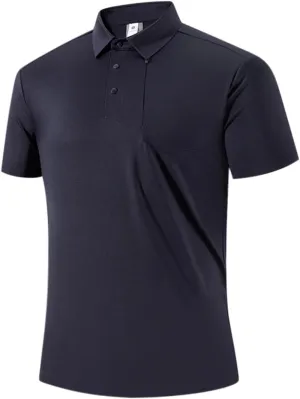 Ice Silk Shirts for Men Summer Fashion Short Sleeve Tactical Performance Polo Blouse Casual Lightweight Loose Blouse