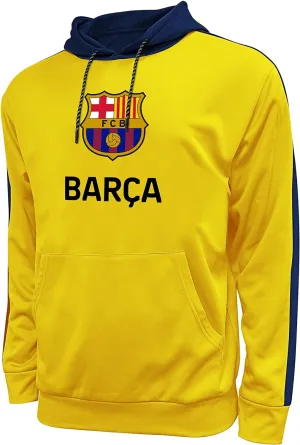 Icon Sports FC Barcelona Officially Licensed Barça Adult Men's Pullover Hooded Sweatshirt