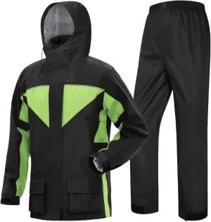 iCreek Motorcycle Rain Suit for Men and Women Waterproof Anti-storm Raincoat High Visibility Rain Gear