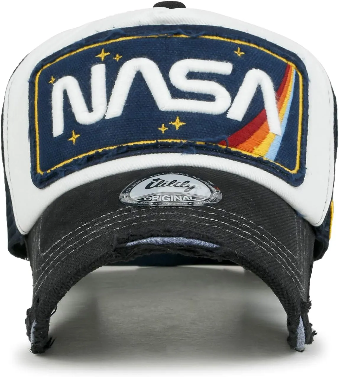 ililily Premium NASA Worm Logo Embroidery Structured Baseball Cap