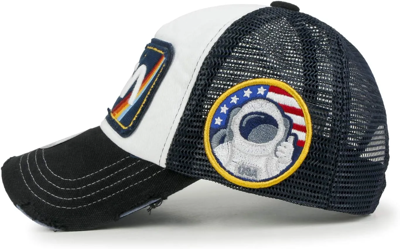 ililily Premium NASA Worm Logo Embroidery Structured Baseball Cap