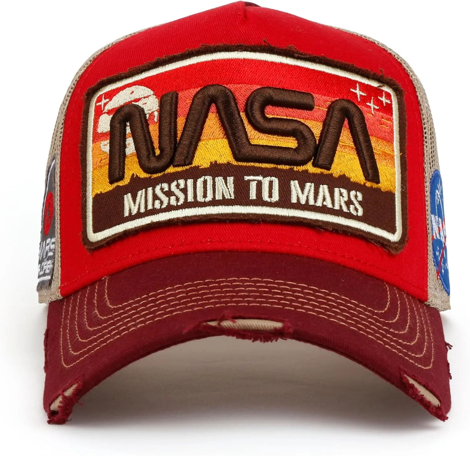 ililily Premium NASA Worm Logo Embroidery Structured Baseball Cap