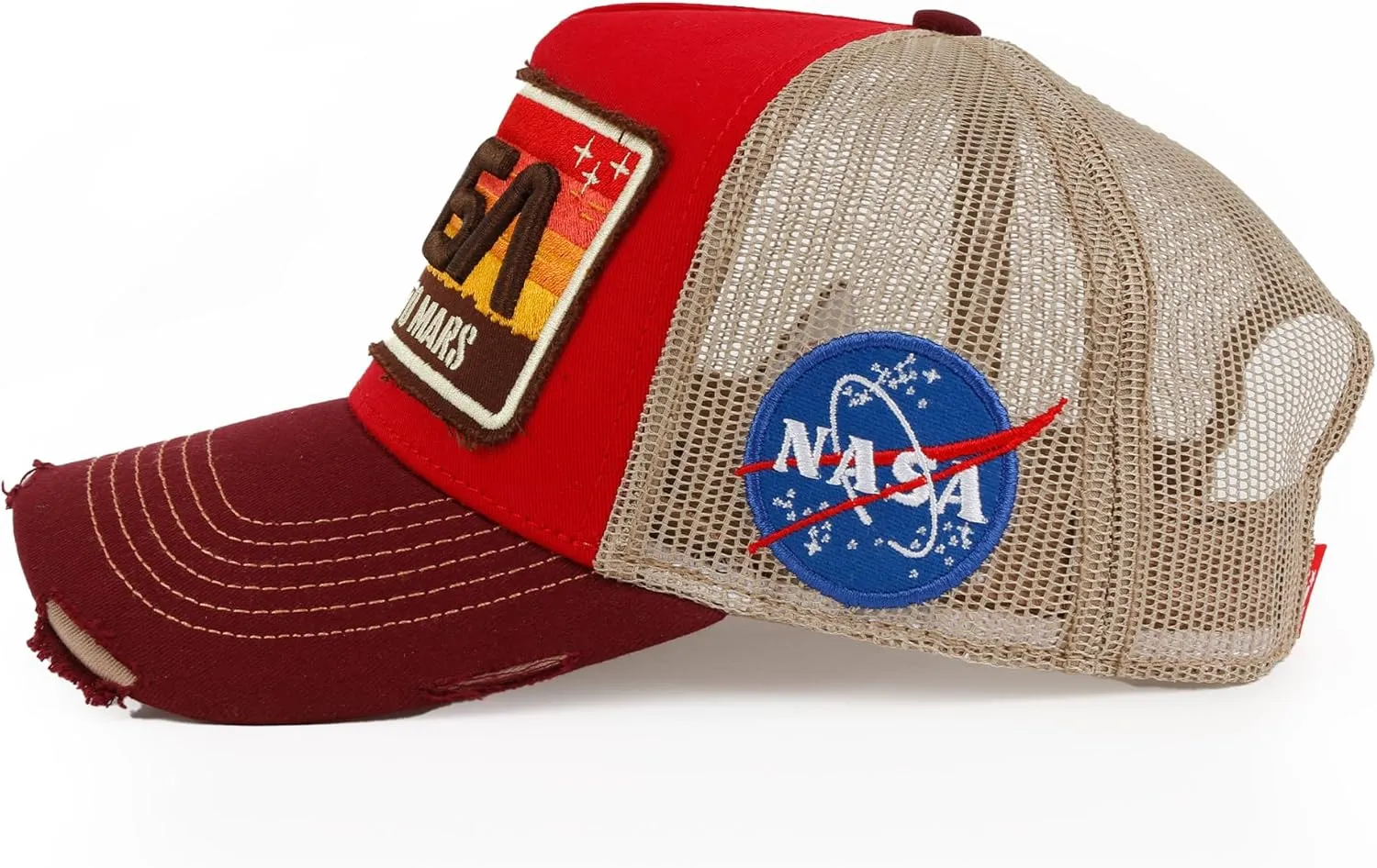ililily Premium NASA Worm Logo Embroidery Structured Baseball Cap
