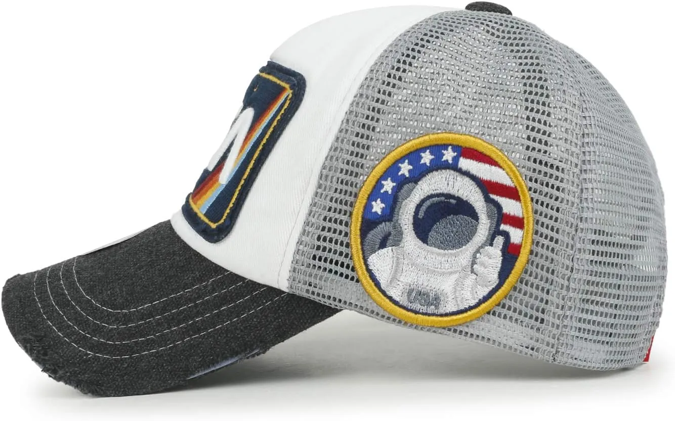 ililily Premium NASA Worm Logo Embroidery Structured Baseball Cap