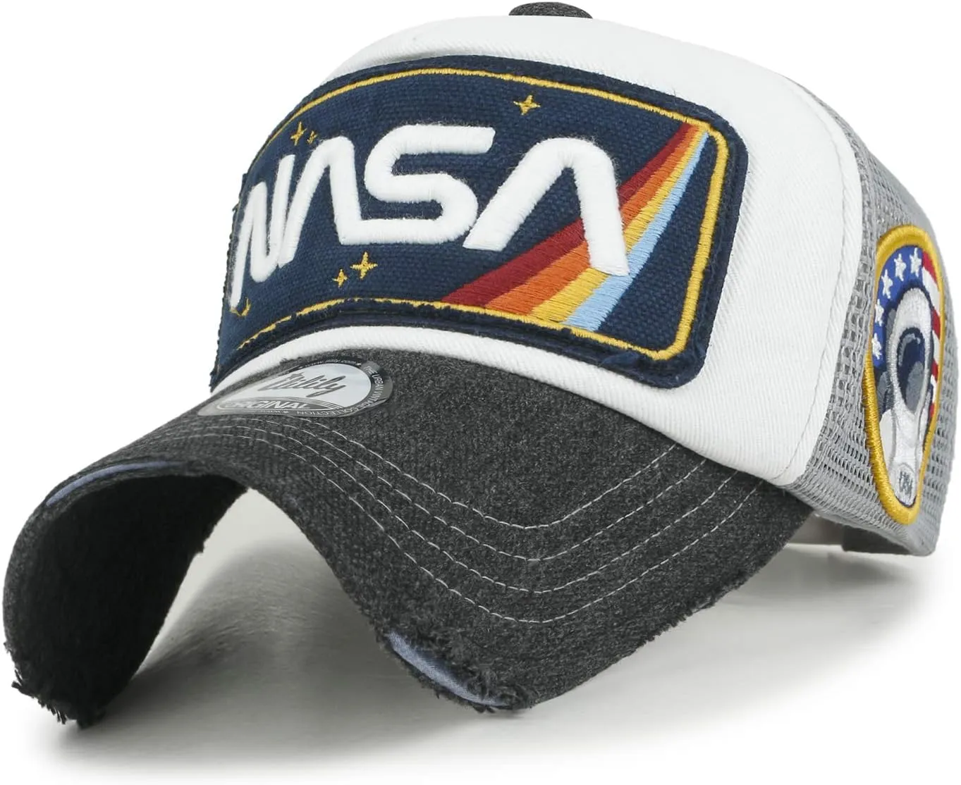 ililily Premium NASA Worm Logo Embroidery Structured Baseball Cap