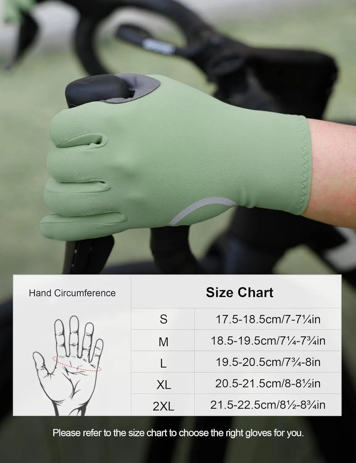 INBIKE Breathable Bike Gloves for Men Women, Full Finger Pad Cycling Gloves, Touchscreen Reflective Mountain Biking Bicycle
