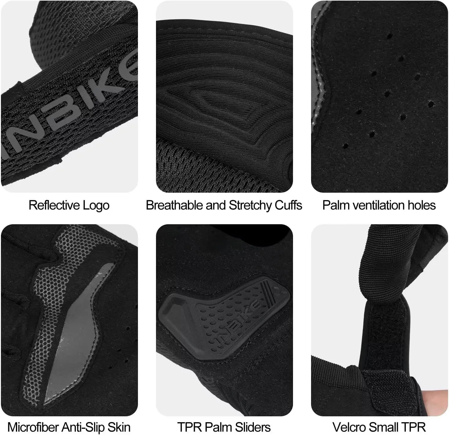 INBIKE Breathable Mesh Motorcycle Gloves for Men/Women, Shell Protection, Reflective, TPR Palm Sliders, Touchscreen Motorbike Gloves for ATV BMX MTB Riding