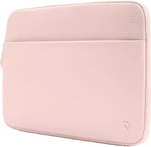 Incase A.R.C. Sleeve with ReSpun 100% Recycled Polyester - 13" & 14" MacBook/Laptop & iPad/Tablet Case - Cushioned Faux Fur Lining, External Zippered Slip Pocket - Peach
