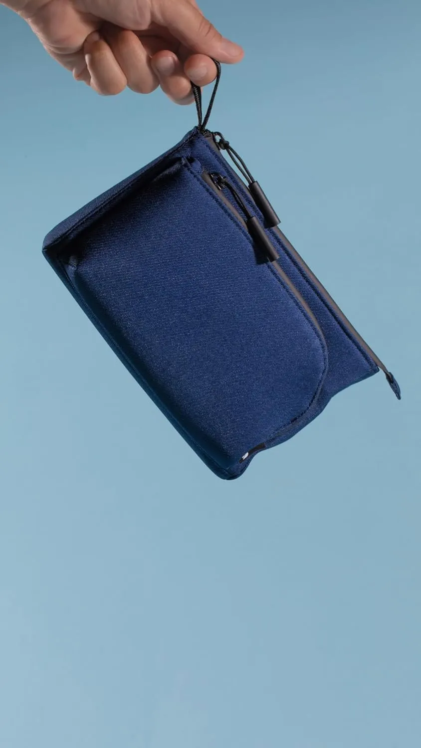 Incase Facet Accessory Organizer - Electronic Organizer Case, Multiple Zippered Compartments, Cable Managment, Easy Carry Loop, Water-Repellent, Travel-Friendly – Twill Navy