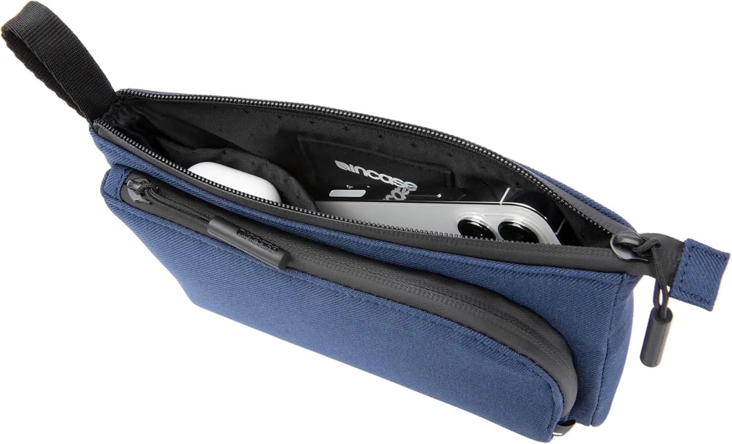 Incase Facet Accessory Organizer - Electronic Organizer Case, Multiple Zippered Compartments, Cable Managment, Easy Carry Loop, Water-Repellent, Travel-Friendly – Twill Navy