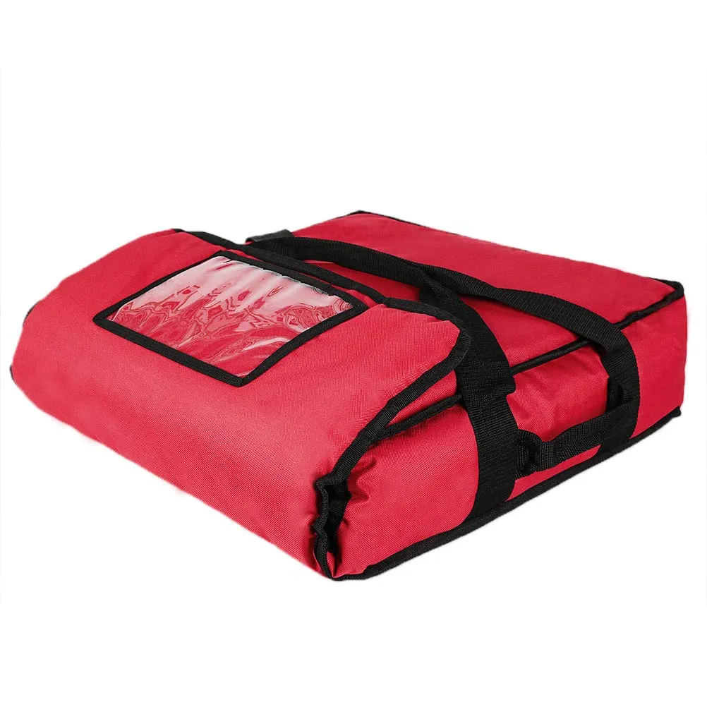 Insulated Pizza Bag Thermal Pizza & Food Delivery Bags Commercial Professional Warmer Carrier Pizza Boxes Moisture Free for 2-16" or 2-18"(Red)
