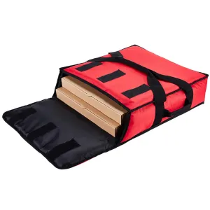 Insulated Pizza Bag Thermal Pizza & Food Delivery Bags Commercial Professional Warmer Carrier Pizza Boxes Moisture Free for 2-16" or 2-18"(Red)