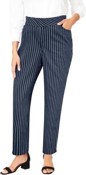 Jessica London Women's Plus Size Comfort Waist Stretch Denim Straight Leg Jean