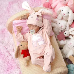 JIZHI Lifelike Reborn Baby Dolls - 17-Inch Baby Soft Body Realistic-Newborn Dolls Full Body Vinyl Real Life Dolls with Rabbit Toy, Feeding Kit, Gift Box for Collection or Kids Age 3  