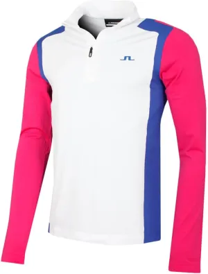 J.Lindeberg Men's Lukas Quarter Zip Mid Layer Sweater - Pink Peacock - XL